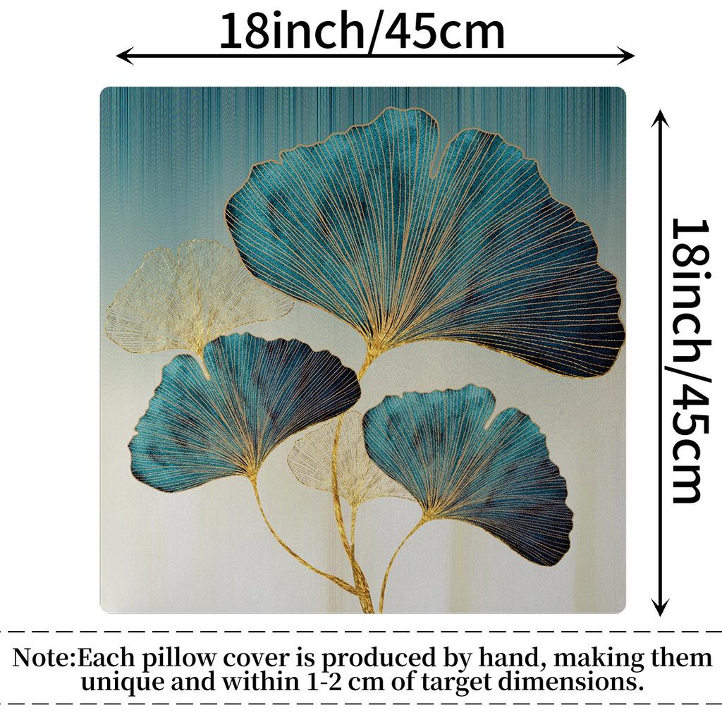 Pouzdro na polštáře Ginkgo Leaves Polyester Krátký plyš Moderní Květinové Polštáře na židle Pouzdro Dekor do obývacího pokoje Polštáře na polštář 1ks Pouze povlak na polštář
