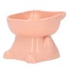 Raised Pet Bowl Prevent Tipping Cartoon Shape Plastic Elevated Cat Bowl for Water Food Pink
