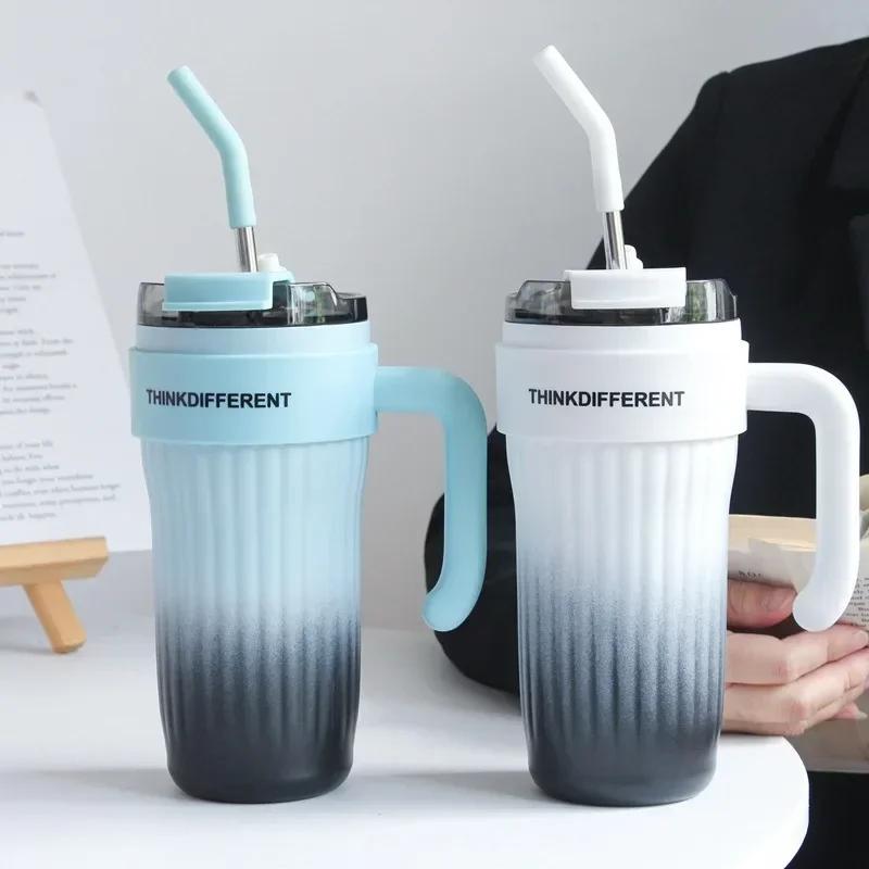 860ML Edelstahl Thermoflasche Große Kapazität Kaffeetasse Sport Isolierbecher Tragbarer Becher Vakuumflaschen Auto Thermobecher