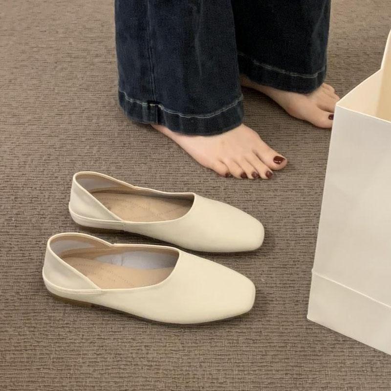 Fashion Comemore Women's Slip on Leather Loafers 2025 Spring Autumn Ballet Flat Shoes Ladies Casual Round Toe Casual Soft Sole Flats