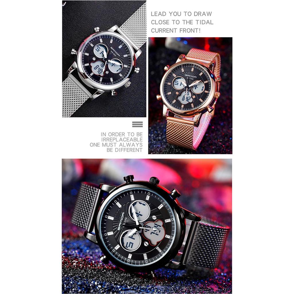 SANDA Simple Trend Watch Male Student Fashion Double Electronic Watch Digital Sports Waterproof Watch