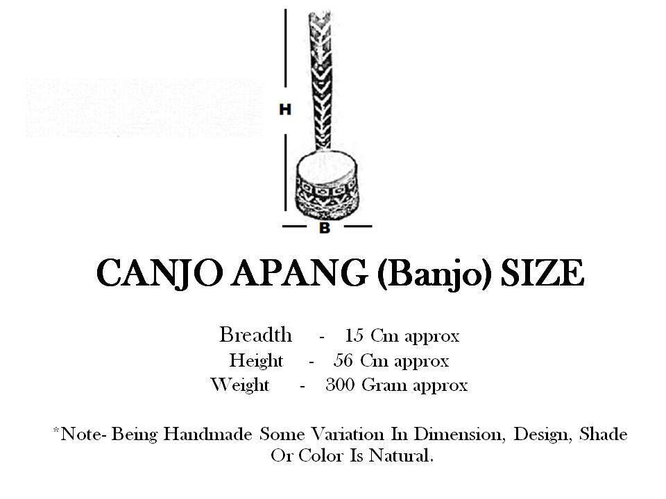 Instrument Wooden Banjo Instrument One-String Canjo Apang Hand Painted Tribal