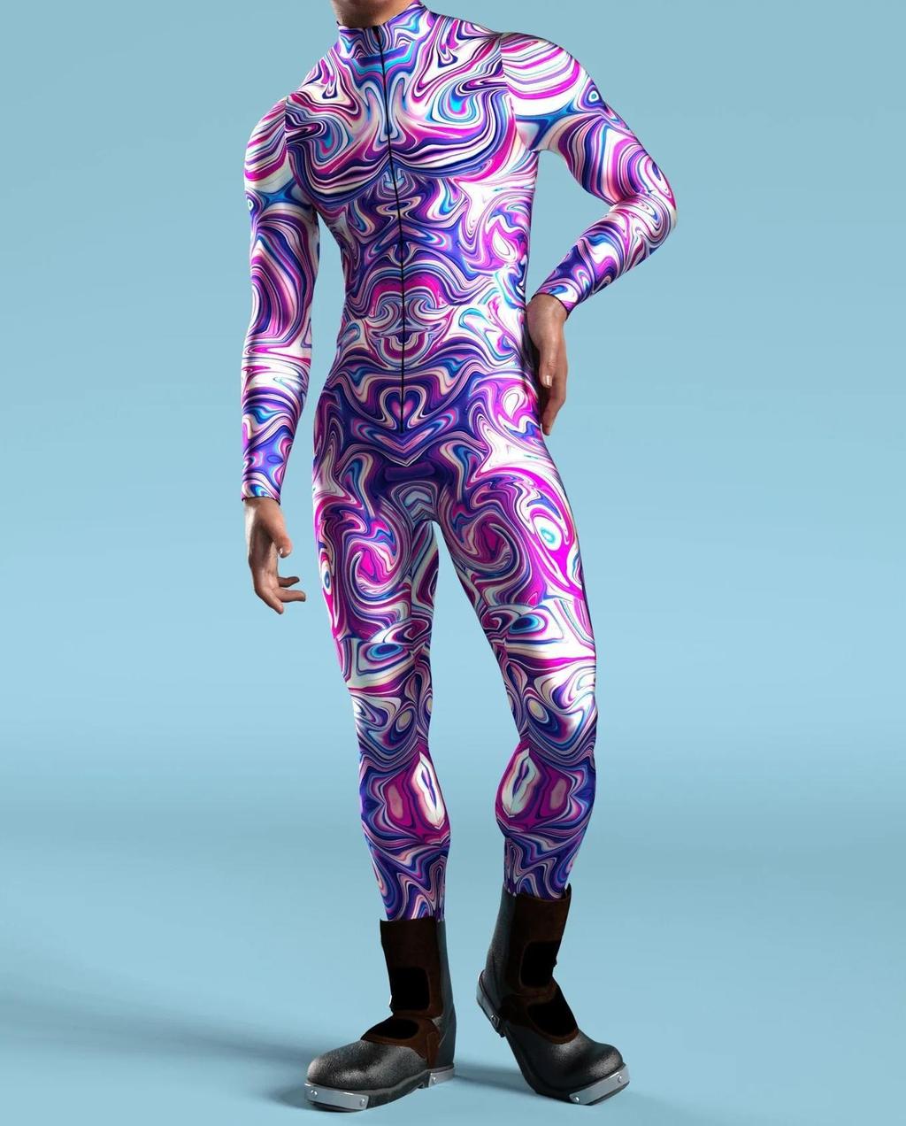 

Halloween Tight Fit 3d Mechanical Print Adult Cosplay Jumpsuit For Role Play StyleA,S