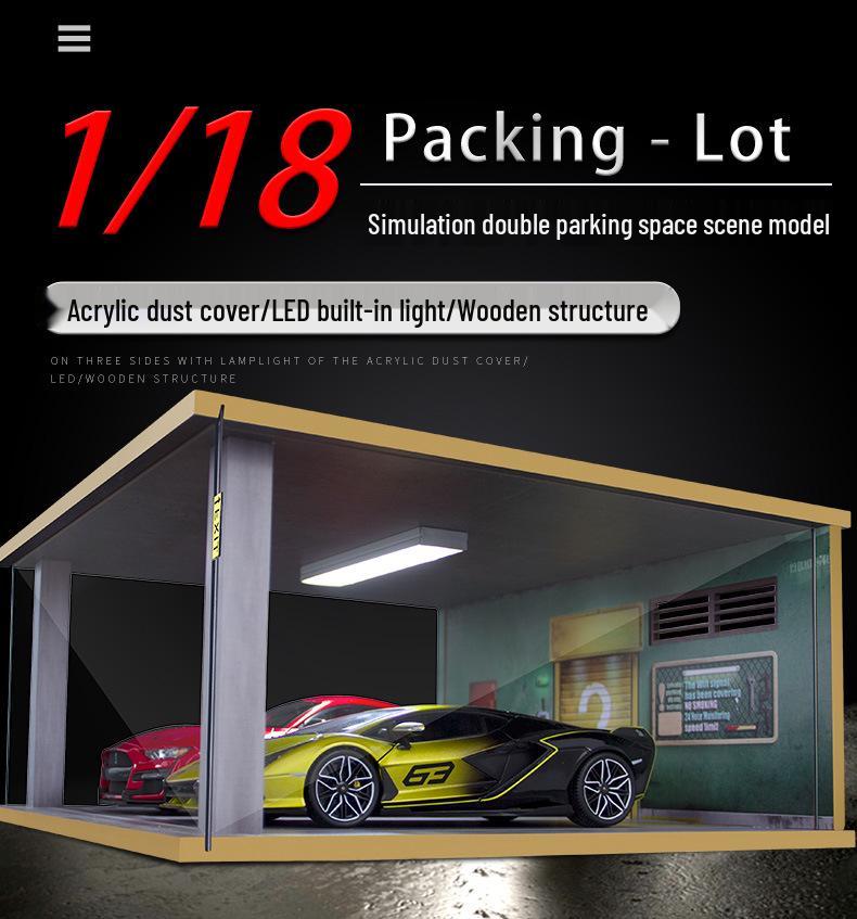 1:18 Scale 3D Parking Garage Display & Toy Car Storage Box