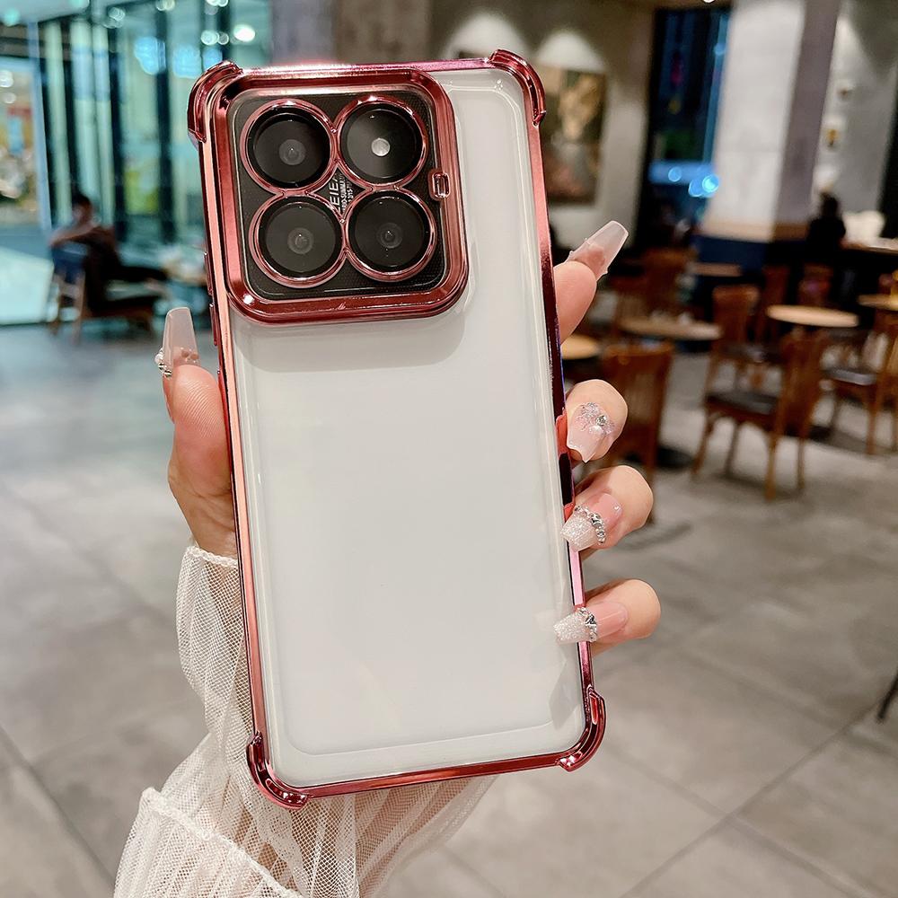Electroplated Four Corners Anti Drop Transparent Protective Phone Cases for iPhone Samsung Huawei Honor Xiaomi Redmi OPPO Realme Vivo Infinix Tecno