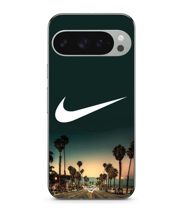 Coque - MANIACASE - Google Pixel 9 Pro - Silicone - Souple - Palmiers de Californie la nuit