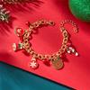 Merry Christmas Cute Santa Claus Tree Elk Snowman Charm Bracelets for Women Men Gold Color Metal Chain Bangle Xmas Party Jewelry