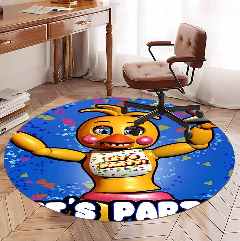 Five Nights at Freddy's Pattern Round Rug, Indoor/Outdoor Mat, for Picnic, Gameroom, Bedroom, Office, Living Room, Home Decor Carpet, Birthday Gift