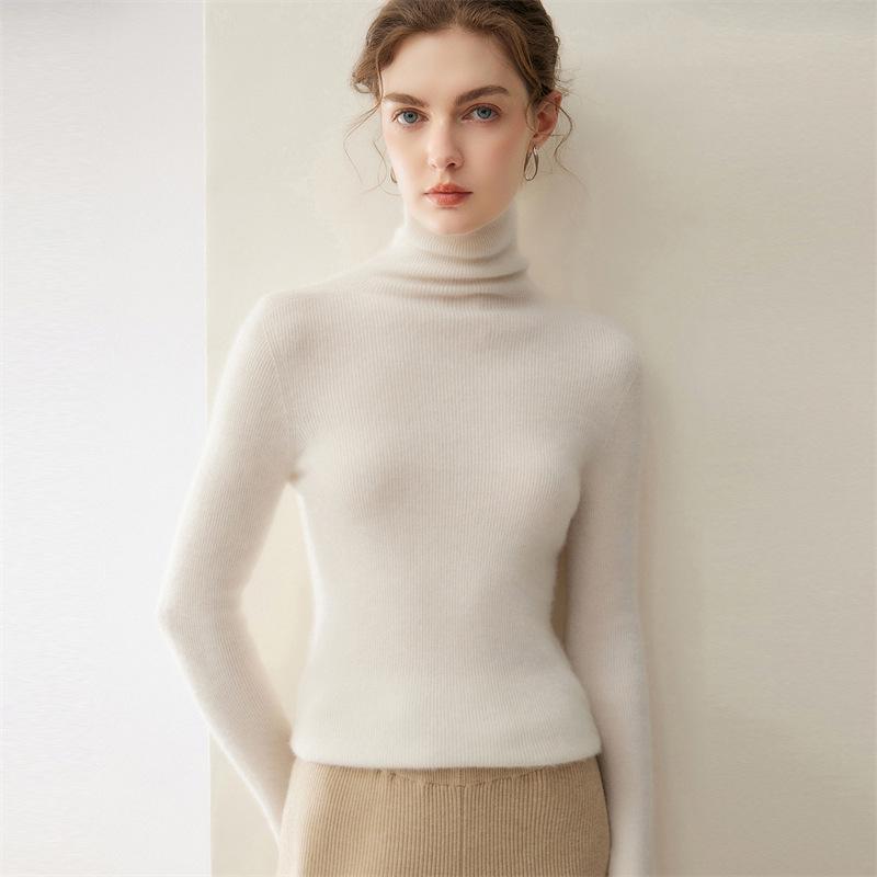 Lekasha Women's Slim Fit 100% Pure Cashmere Stand Collar Pullover