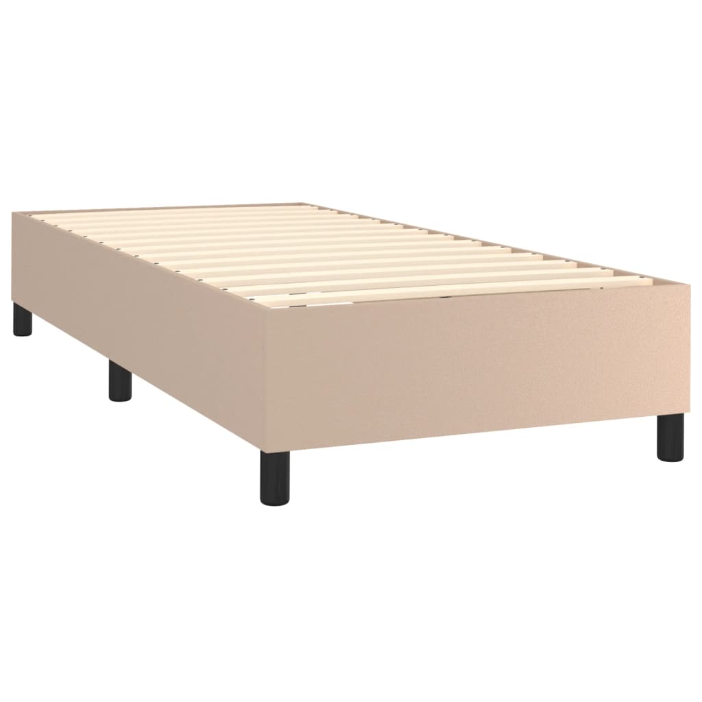 Vidaxl Bed Frame, Cappuccino, 90X190 Cm, Upholstered with Faux Leather