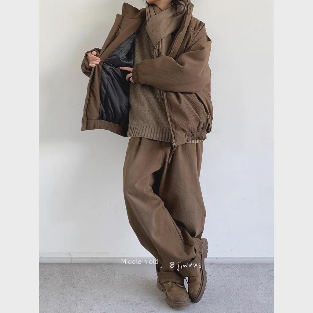 Hongkong Retro Herren Dicke Cord Baumwolljacke: Trendig & Warm, Lockere Passform, Unisex-Stil