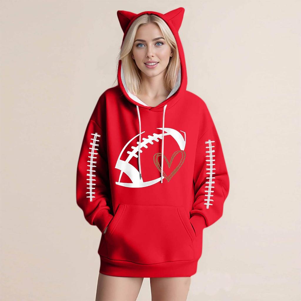 Women's Fashion Casual Long Sleeve  Hooded Sweatshirt Tops