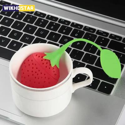 1/3 stk Ny Silikon Teinfuser Kaffefilter Jordbær Tepose Silikon Tekuleholder Tekanne Gadgets Urte Krydderfilter