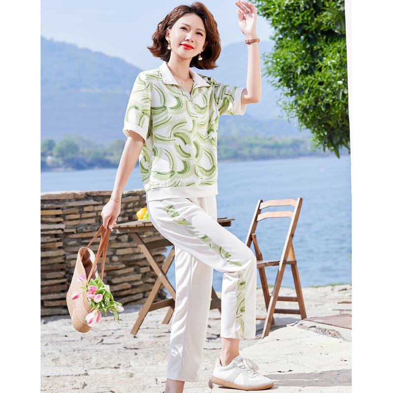 Women's Summer Casual Polo Top & Pants Set