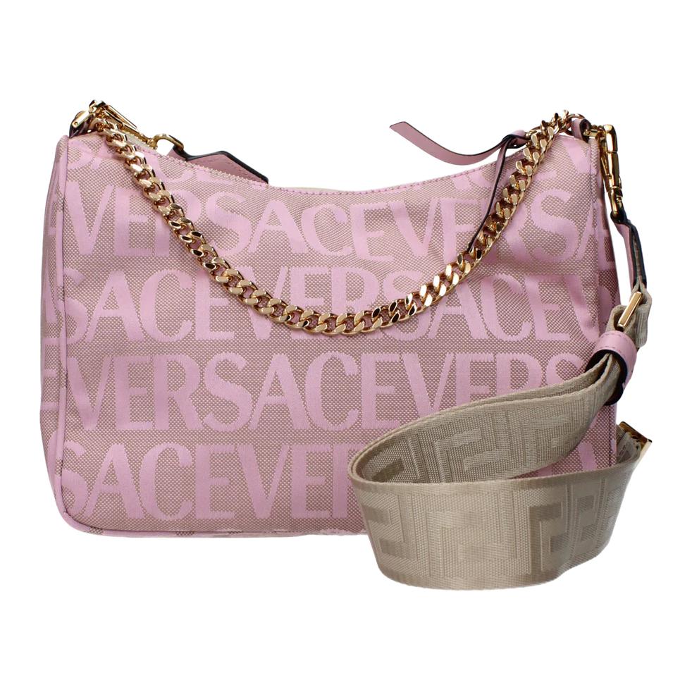 Versace Logo Gold Accessories Fabric Medium Shoulder Bag Women Shoulder Bag Pink 10028771A151822PL5V