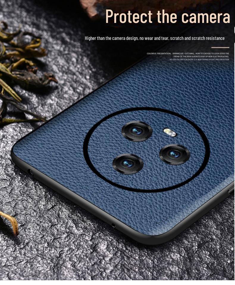 Honor Magic5 Ultimate Edition Litchi Pattern Genuine Leather Phone Case