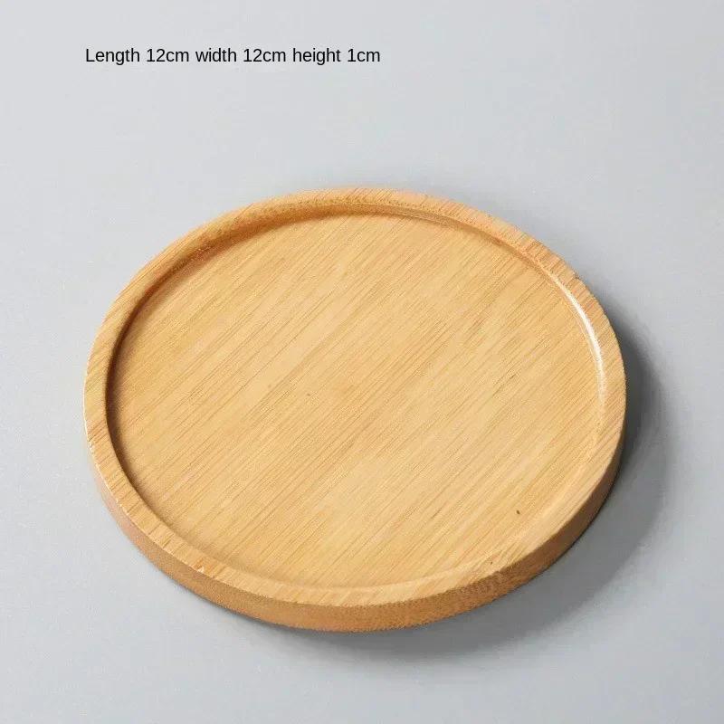 Multi Bamboo Tray Wood Saucer Flower Pot Tray Cup Pad Coaster Plate Kitchen Decorative Plate Creative Coaster Coffee Cup Mat