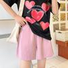 Women's Apricot High-Waist Cotton Linen Cargo Shorts - Summer 2025 Collection: Casual Wide-Leg Mid-Length Design