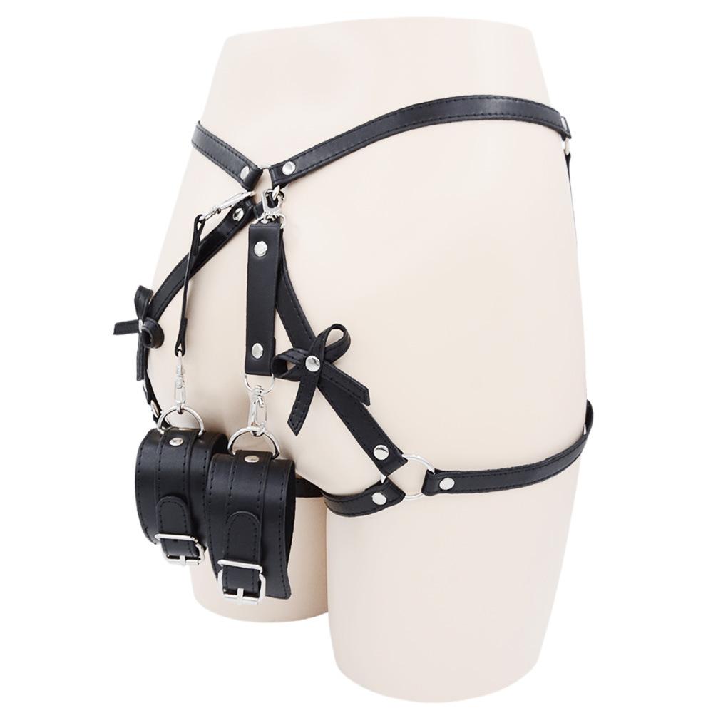 European and American Sexy Leather Clothing Sexy Belly Band Belt Leg Ring Couple SM Binding Flirting Sex Toy