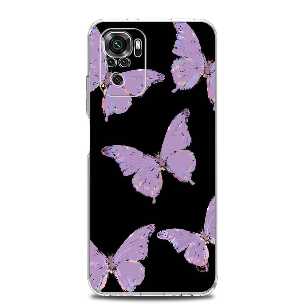 Butterfly Soft Phone Case For Xiaomi Redmi Note 12 11 9S 9 8 10 Pro Plus 7 8T 9C 9A 8A K40 Gaming Silicone Clear Cover Coque