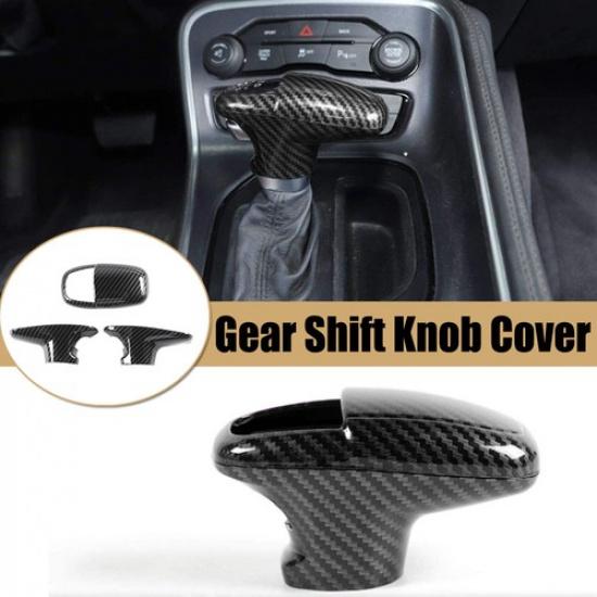 Carbon Fiber Gear Shift Knob Cover Panel Trim For Dodge Charger 15+ Durango 18+