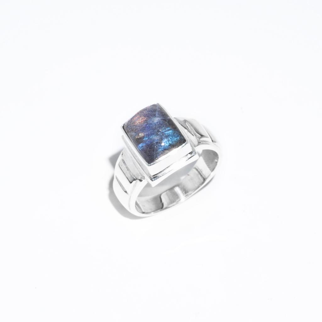 Handmade Labradorite 925 Sterling Silver Ring - Unisex Gemstone Statement