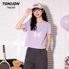 TonLion Damen T-Shirt aus reiner Baumwolle mit kurzen Ärmeln