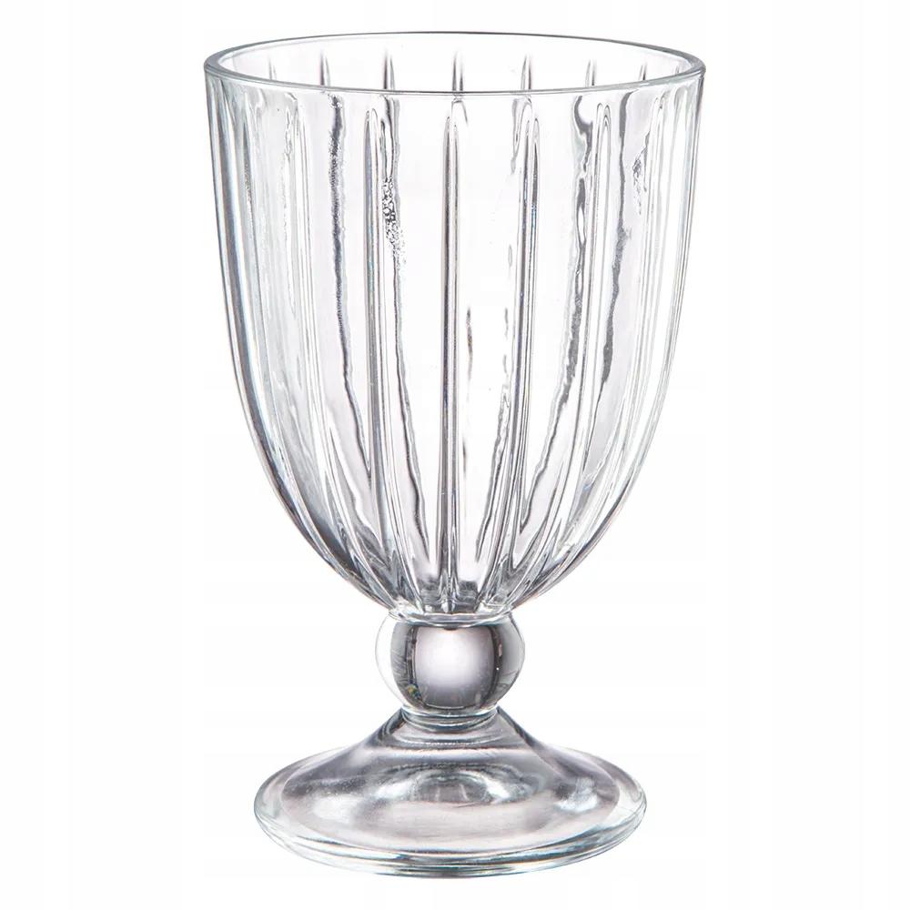 Szklanka pucharek na nóżce przezroczysty ryflowany 310ml 1szt Venus