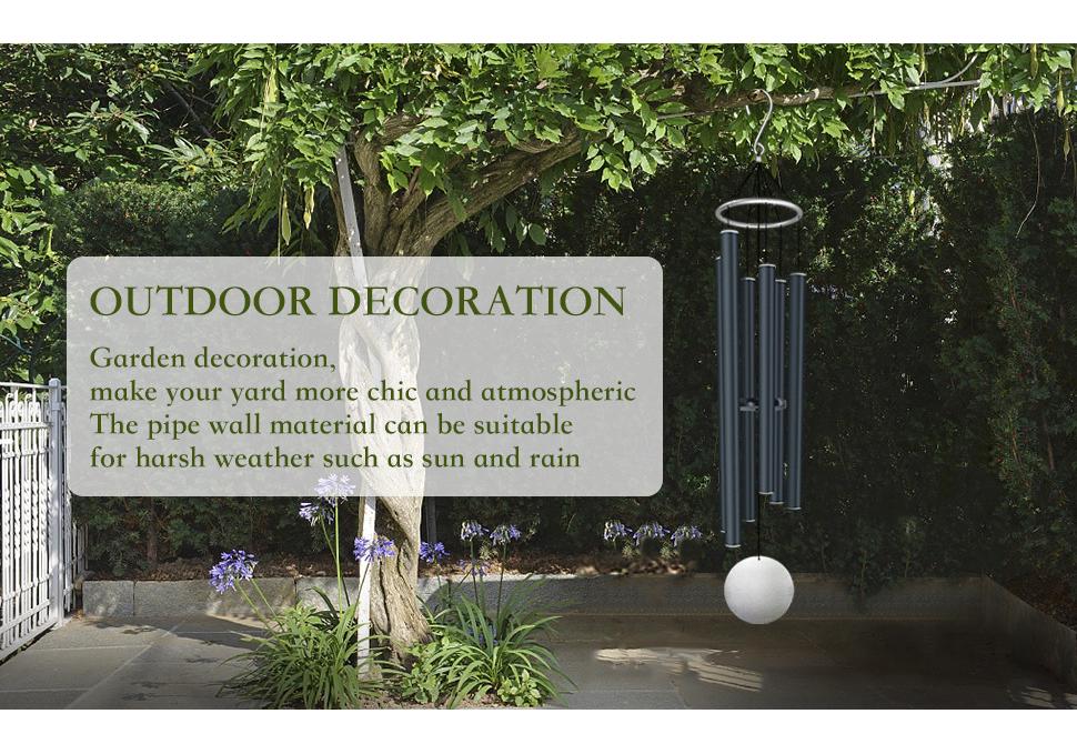 32in Musical Wind Chime Memorial Gift for Pet Loss, Outdoor Courtyard Metal Hanging Ornament