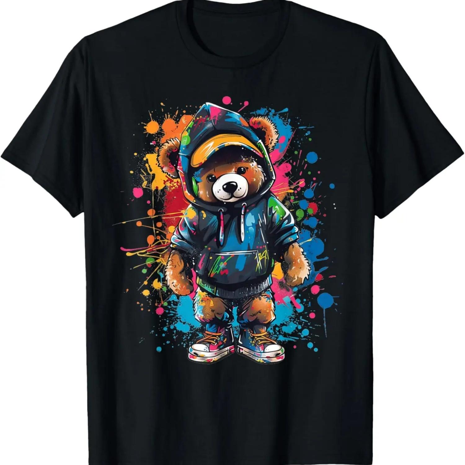 Colorful Teddy Bear Men Women Kids T-Shirt S чёрный