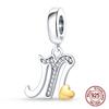 Lettera A-Z in Rame Ciondolo Alfabeto Perline Nome Adatte ai Braccialetti Originali Ciondoli per Donne Fai da Te Pendente Creazione Gioielli