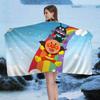 Classic Children Anime A-Anpanman Microfiber Blanket Quick Drying Beach Towels Oversized Printing Super Absorbent Pool Towel