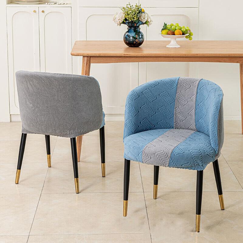 1PC Jacquard Circular Backrest Chair Cover Elastic Dustproof Dining Chair Cover Office Chair Seat Cover Home Decoration