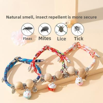 Camphor Wood Insect Repellent Collar Pet Bell Necklace Dog External Insect Repellent Collar Cat Anti-flea Louse Collar