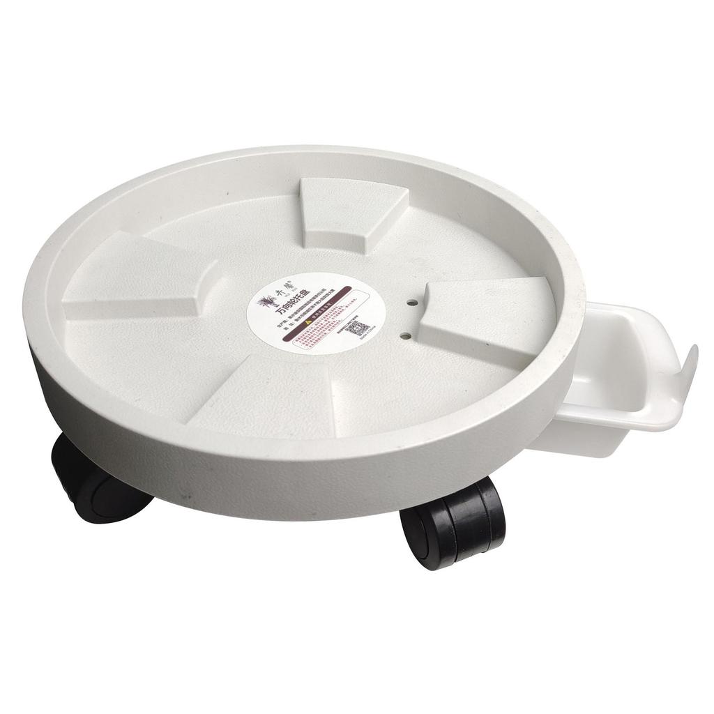 Round Plastic Rolling Flower Pot Tray with Drainage and Water Collection