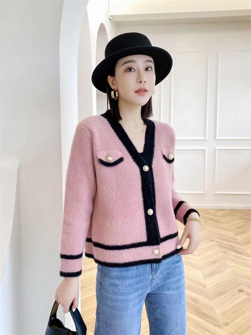 

Шикарный кардиган из искусственной норки: Осень/Зима Повседневный Свободный Крой для Женщин One Size розовый