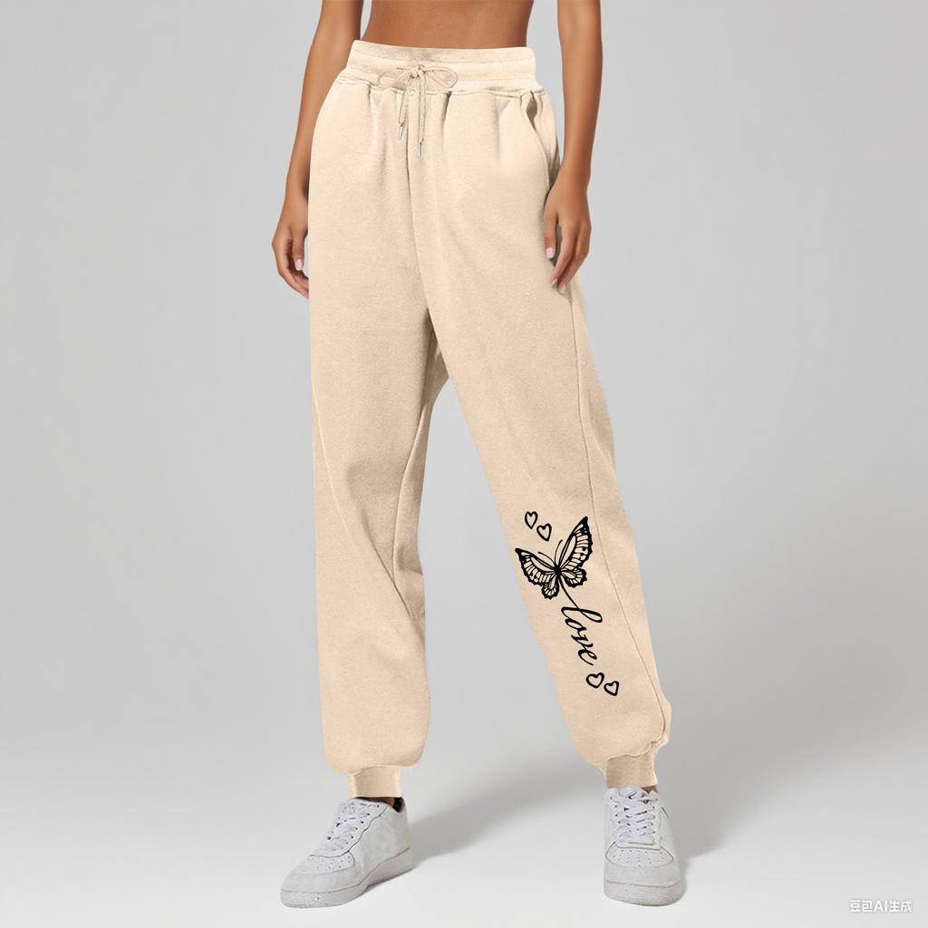Ladies' Printed Unisex Casual Pocket Drawstring  Pants