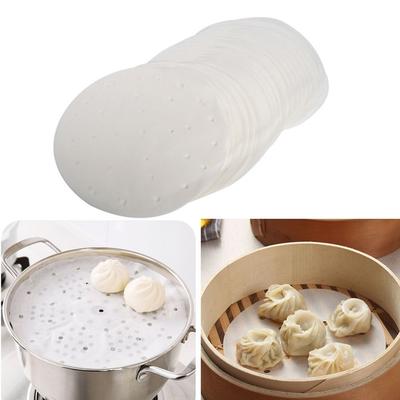 50Pcs Restaurant Bamboo Steamer Papers Cookware Dim Sum Paper Non-Stick Steamer Mat  Cooking Tools