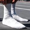 6Pairs Breathable Basketball Crew Sock White and Black Mid-calf Sock Athletic Sock  Running