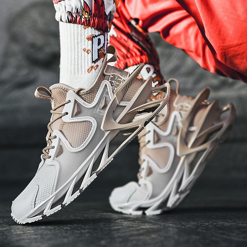 Baskets athlétiques pour hommes, chaussures de course respirantes à plateforme, baskets de marche Style de rue Punk