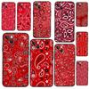 Red Bandana Paisley Phone Case On For iPhone 13 12 11 14 15 16 Pro Max Plus XR X XS MAX Soft Back Cover