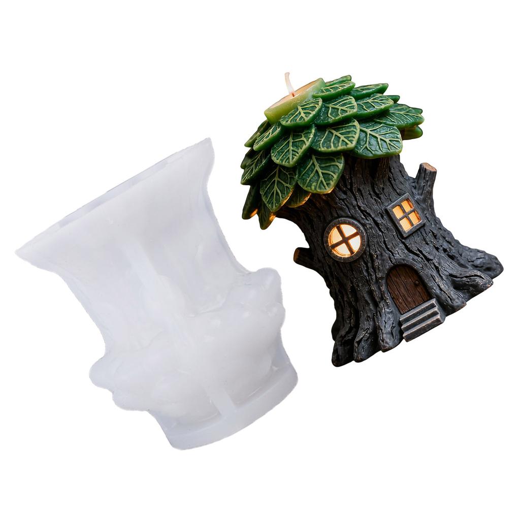 Treehouse Silicone Molds Christmas Candle Silicone Mould Temperature Resistant for Making Candle Soap Home Decoration