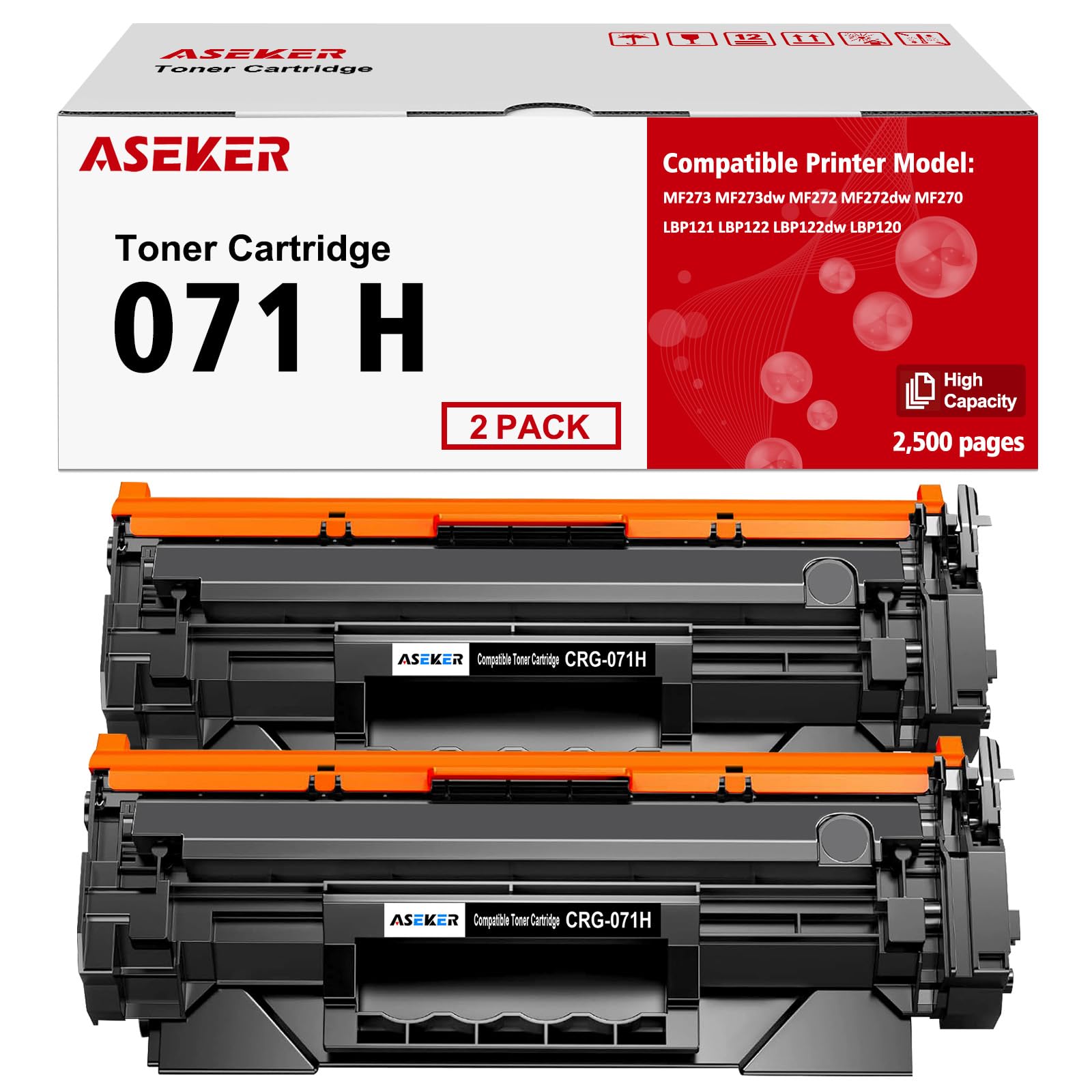 

071H CRG 071H Toner Cartridge Black Compatible Large Capacity 2500 Pages Compatible Models CANON Canon ImageCLASS MF273 MF273dw MF272 MF272dw MF270 чорний