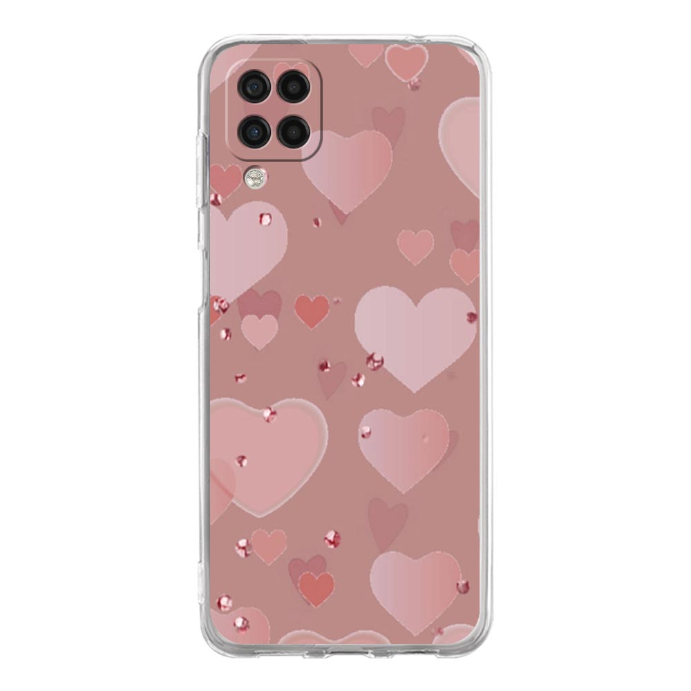 Gold Pink Rose Glitter Hearts Phone Case For Samsung A51 A71 A21S A12 A11 A31 A41 A03S A22 A13 A33 A73 A53 A52 A32 5G A23 Cover