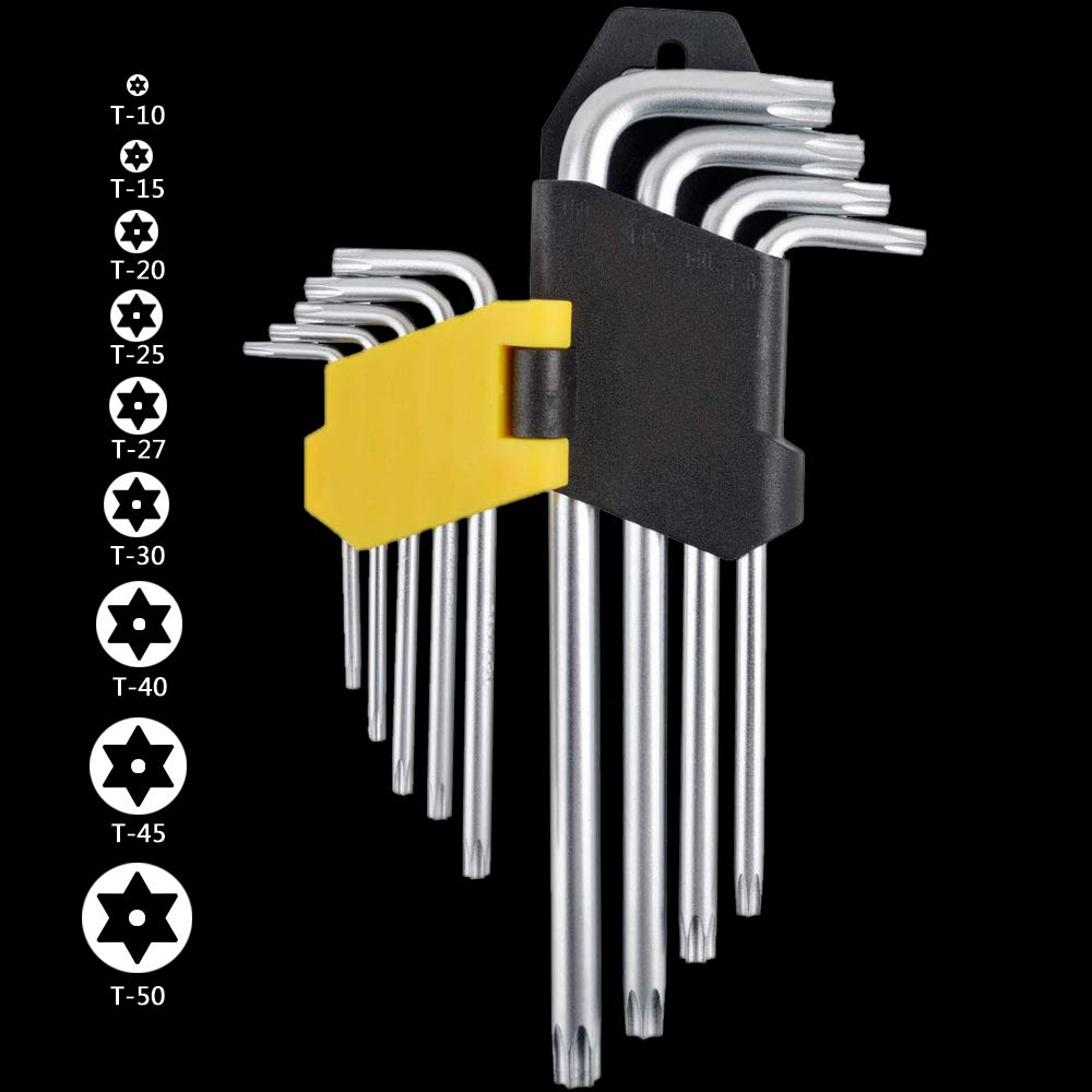 BESTU Hexalobular Wrench Driver T10 T15 T20 T27 T30 T40 T45 T50 compatible with precision hexalobular Torx special driver Star-shaped Set, Set,