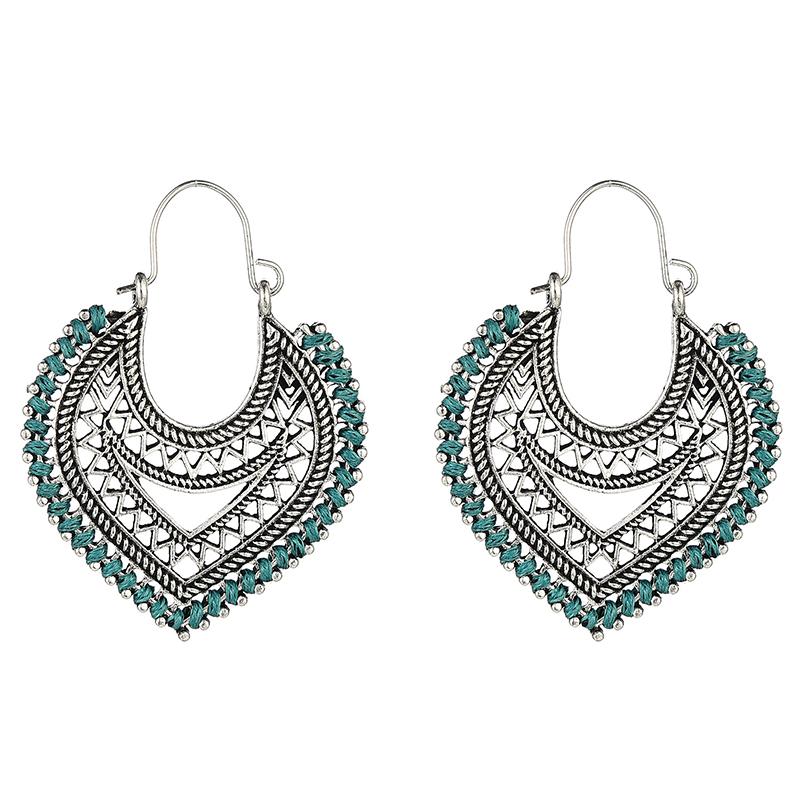 Bohemian Vintage Fashion Rope Wrap Earrings For Women Carved Hollow Geometric Drop Dangle India Earrings Boho Jewelry Wholesale