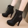 New autumn wind cross strap Martin boots thin women's short boots fashion belt buckle women's boots