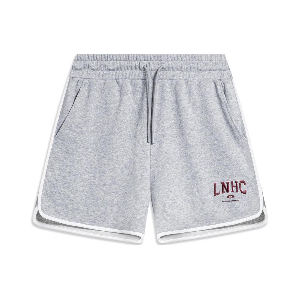 Li Ning Sports Lifestyle Series Letter Logo Printed Sports Shorts Women Shorts Floral-Gray AKSSC86-3