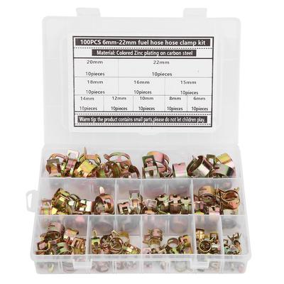 100 Τεμ Σφιγκτήρας Σωλήνα Ελατηρίου Ευέλικτη Στεγανοποίηση Σωλήνας Καυσίμου Χρώματος Χάλυβα Άνθρακα Επιψευδαργύρωση 622mm