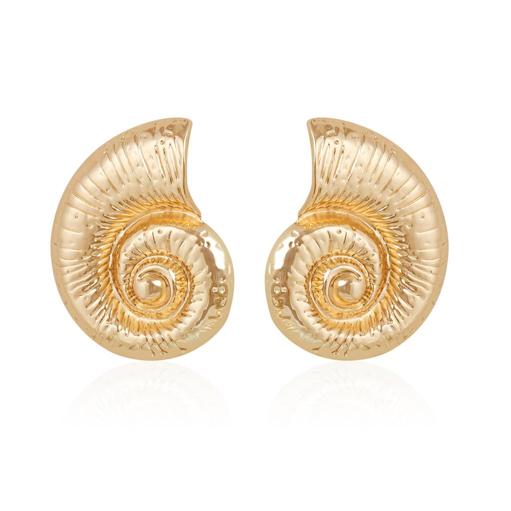 INS summer beach leisure style starfish sea shell stud earrings light luxury asymmetrical earrings
